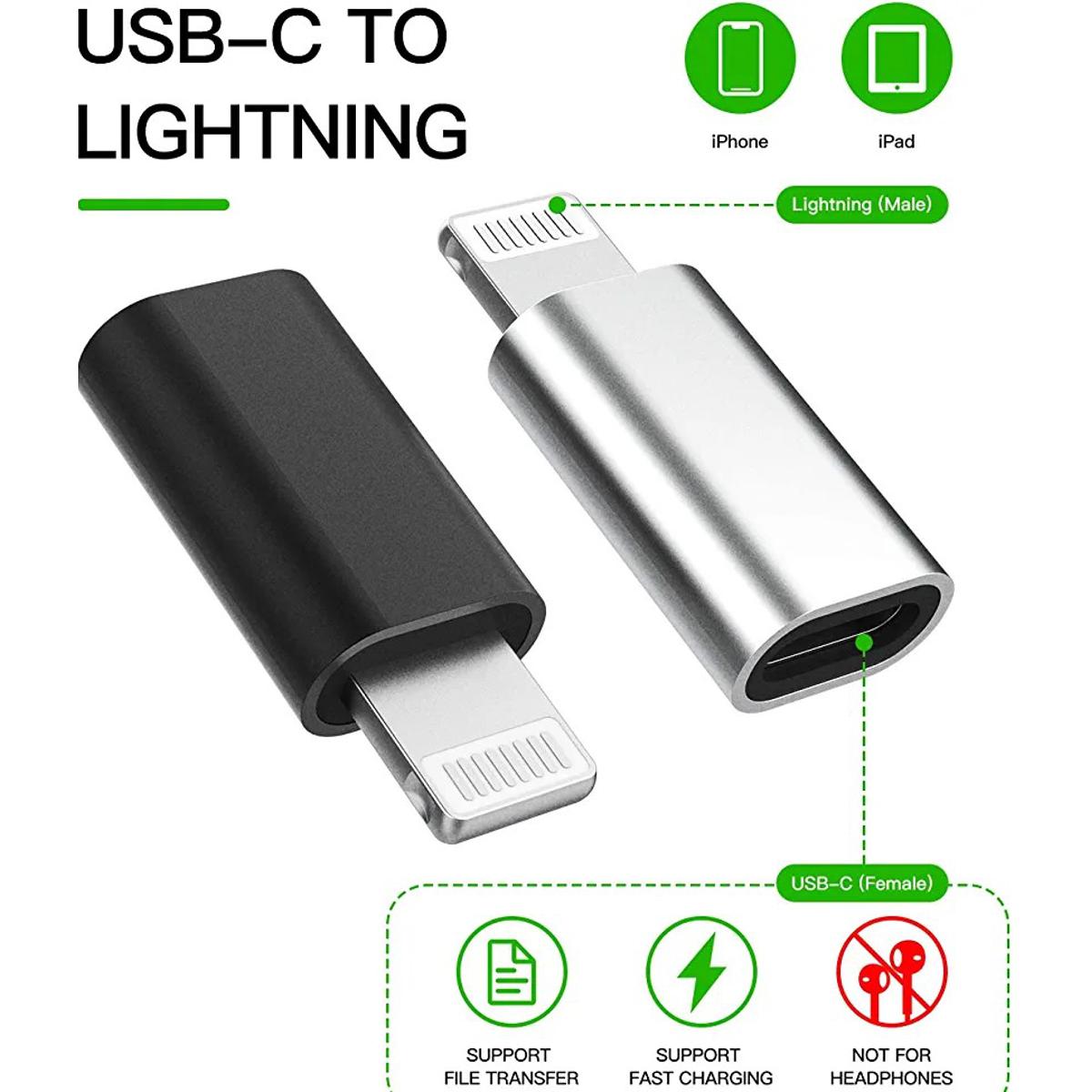(Paquet de 2) connecteur adaptateur USB-C femelle vers Lightning mâle (Paquet de 2) connecteur adaptateur USB-C femelle vers Lightning mâle